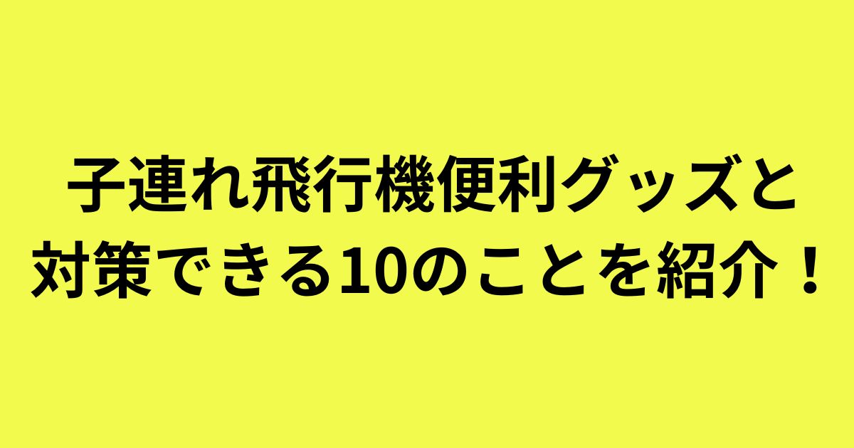 子連れ飛行機便利グッズと対策できる10のことを紹介！