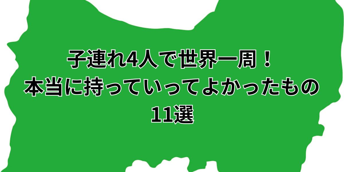 子連れ4人で世界一周！本当に持っていってよかったもの11選